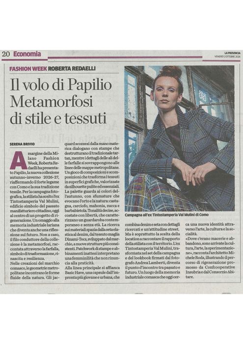 LA PROVINCIA DI COMO 2025 Roberta Redaelli fall winter 25-16 collection