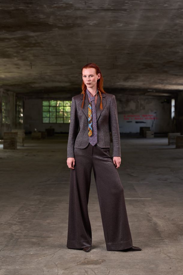 Roberta Redaelli AI 2026-27 PAPILIO, RSA141 pantaloni con finta patta e con tasche in maglia jacquard DINAMI-TECS