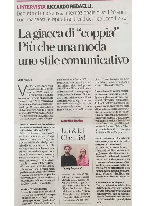 La Provincia di Como 13 settembre 2019 Riccardo Redaelli e le giacche di coppia