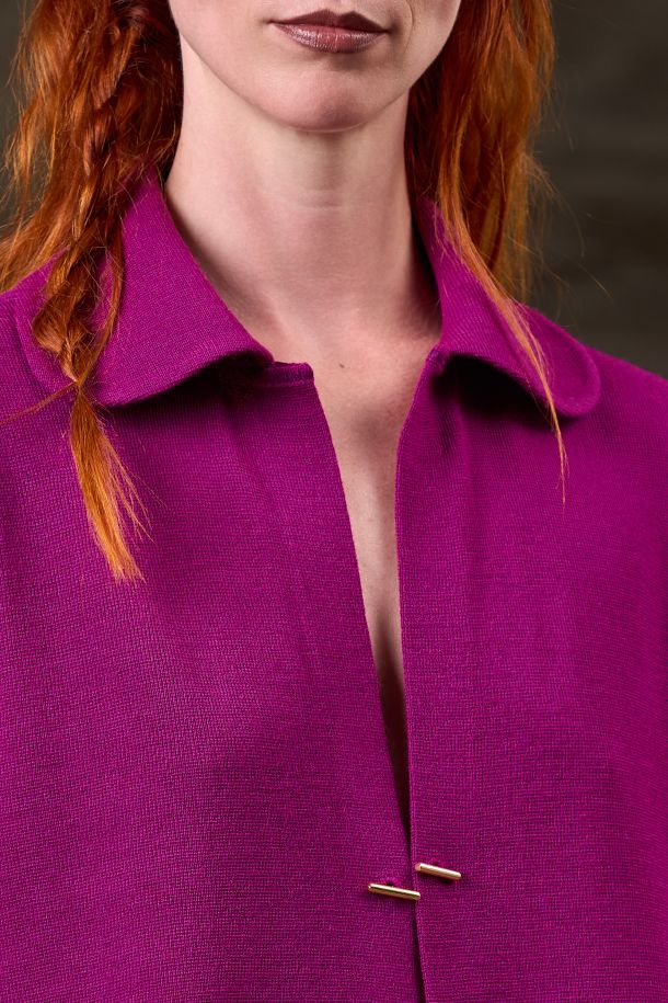 Roberta Redaelli AI 2026-27 PAPILIO, R1373 camicia con collo tondo e gemello in maglia di lana barbabietola
