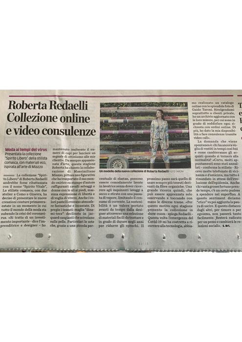 La Provincia di Como 20 marzo 2020 roberta redaelli massimiliano miazzo primavera estate 2020 spirito libero