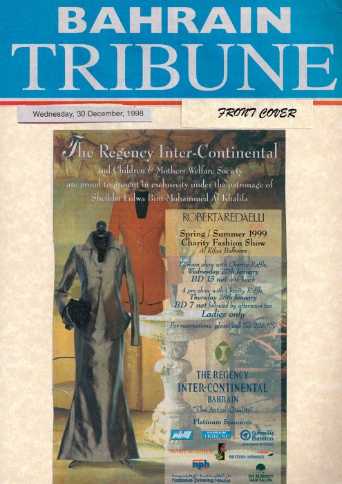 Bahrain Tribune 30 gennaio 1998 Roberta Redaelli