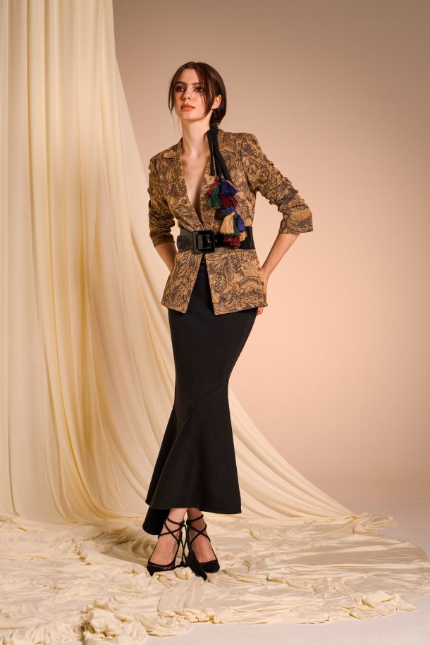 Roberta Redaelli fall winter 2025-26, R1055 Knit mermaid skirt nero