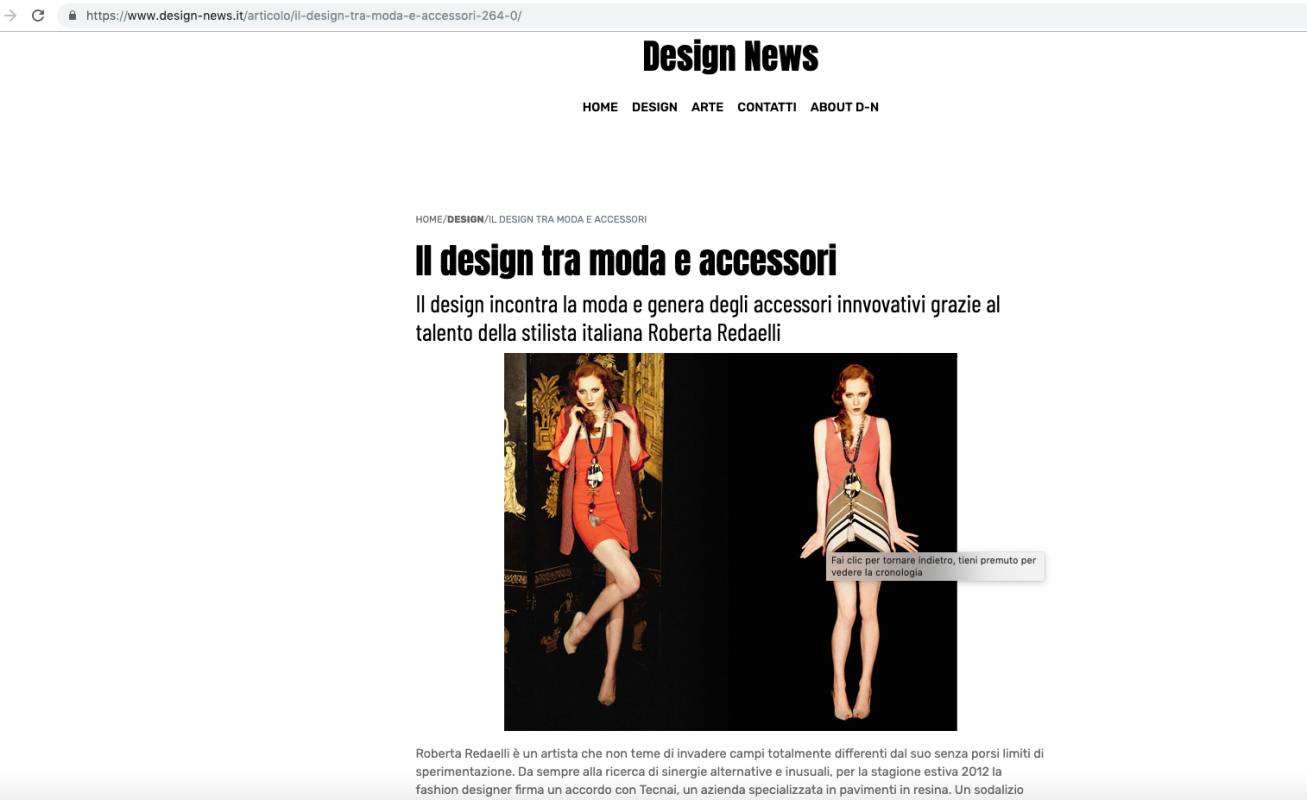 Design News 26 aprile 2012 Roberta Redaelli pe Giapponismo collaborazione gioielli con Tecnai