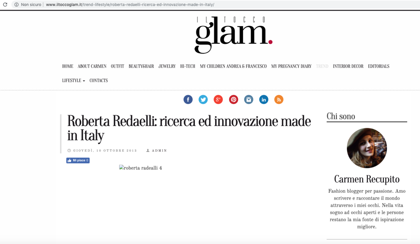 Il Tocco Glam 10 ottobre 2013 Roberta Redaelli ai In Prospettiva