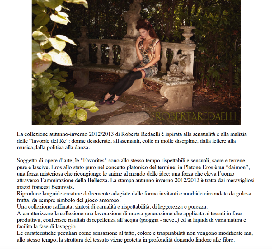 Love for Italy gennaio 2013 Roberta Redaelli ai Les Favorites du Roy